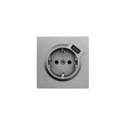 Розетка 1-мест. с/з+USB разъем СП ZIMA IP20 сер. матов. LEZARD 704-7488-181