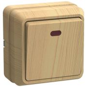 Выключатель 1-кл. ОП Октава 10А IP20 ВС20-1-1-ОС с индикацией сосна GENERICA EVO11-K03-10-DC