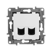 Розетка компьютерная 2-м СП Etika RJ45 кат.5E UTP механизм бел. IEK 672255