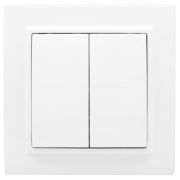 Выключатель 2-кл. СП Минск 10А IP20 бел. Basic EKF ERV10-023-10