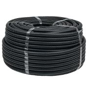 Труба гофрированная d20мм с протяжкой безгалоген. трудногорючая (FRHF) черн. (уп.100м) Plast EKF FRHF-20