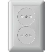 Розетка 2-м СП W59 16А IP20 без заземл. защ. шторки сл. кость SE RS16-254-28
