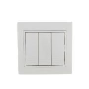 Выключатель 3-кл. СП Mira 10А IP20 с бел.вставкой бел. LEZARD 701-0202-109