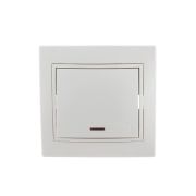 Выключатель 1-кл. СП Mira 10А IP20 с подсветкой с бел. вставкой бел. LEZARD 701-0202-111