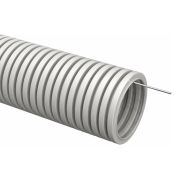 Труба гофрированная ПВХ d16мм с протяжкой сер. (уп.100м) TOKOV ELECTRIC TKE-TG/P-16-C06/100